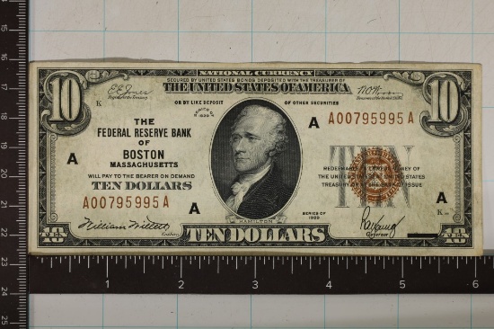 1929 US $10 NATIONAL CURRENCY, BROWN SEAL. FEDERAL