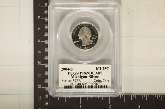 2004-S SILVER MICHIGAN QUARTER PCGS PR69 DCAM