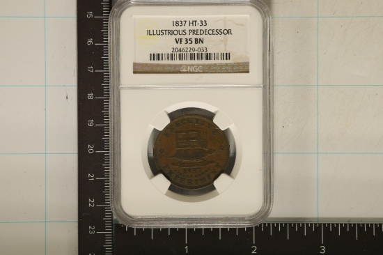 1837 HARD TIMES TOKEN HT-33 ILLUSTRIOUS