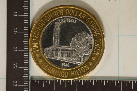 CASINO $10 SILVER TOKEN (UNC) FLAMINGO HILTON