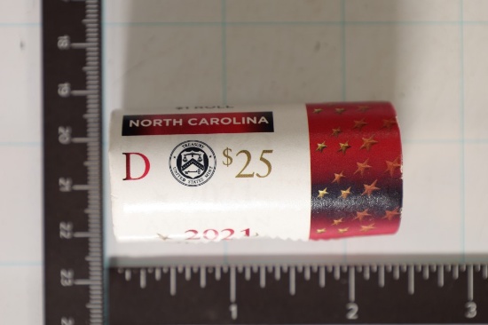 2021-D SOLID DATE $25 ROLL OF UNC INNOVATION $'S