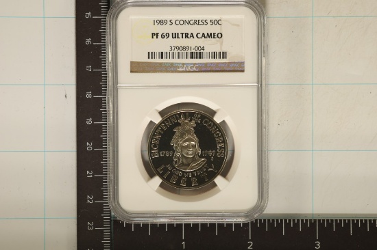 1989-S US CONGRESS HALF DOLLAR NGC PF69