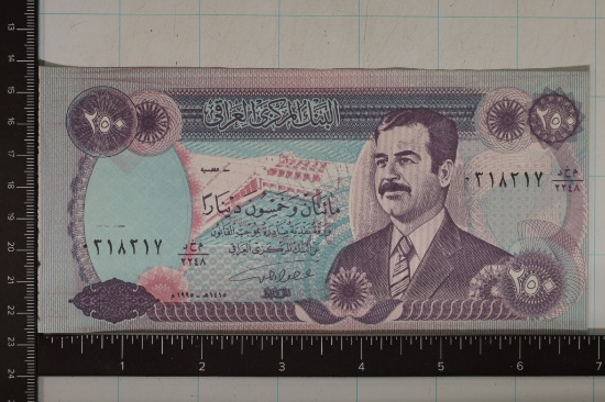 1990 CENTRAL BANK OF IRAQ 250 DINARS WITH SADDAM