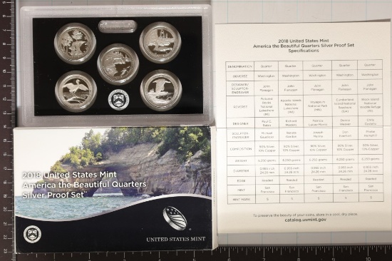 2018 SILVER US 50 STATE QUARTERS PROOF SET WITH
