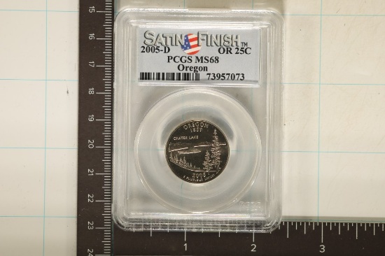 2005-D OREGON QUARTER PCGS MS68 SATIN FINISH