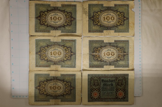 6-1920 GERMAN 100 MARK INFLATION BILLS