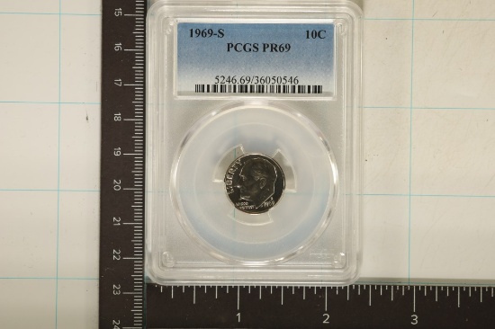 1969-S ROOSEVELT DIME PCGS PR69