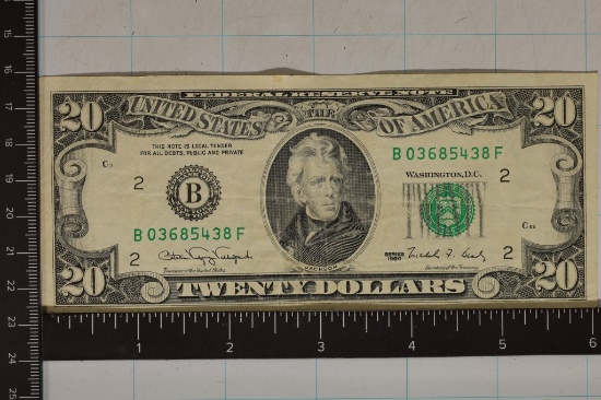 1990 US $20 FRN GREEN SEAL BILL