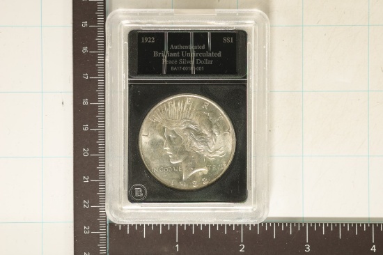 1922 PEACE SILVER DOLLAR BRILLIANT UNC