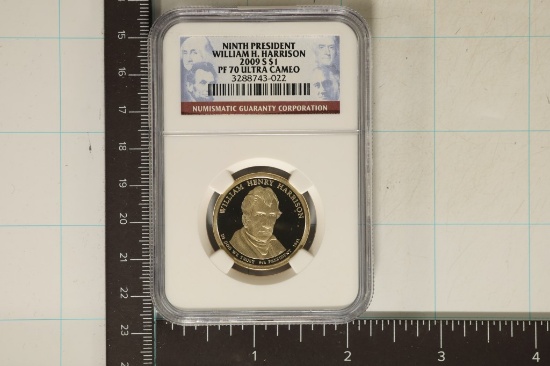 2009-S US PRESIDENTIAL DOLLAR HARRISON NGC PF70
