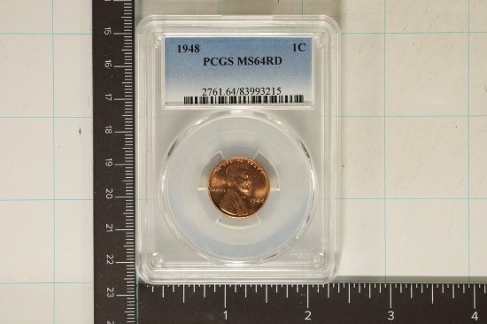 1948 LINCOLN WHEAT CENT PCGS MS64RD