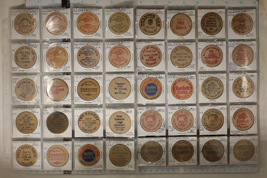 40 ASSORTED WOODEN NICKELS: LOS ANGELES COIN