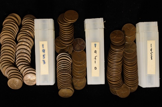 3-50 CENT ROLLS OF LINCOLN WHEAT CENT: SOLID
