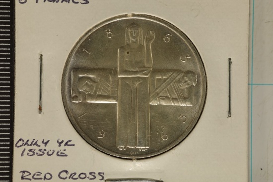 1963-B SWITZERLAND SILVER 5 FRANC UNC .4027 OZ ASW