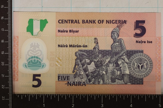 2009 BANK OF NIGERIA CRISP UNC 5 NAIRA POLYMER