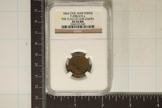 1863 CIVIL WAR TOKEN THE FLAG OF OUR NATION