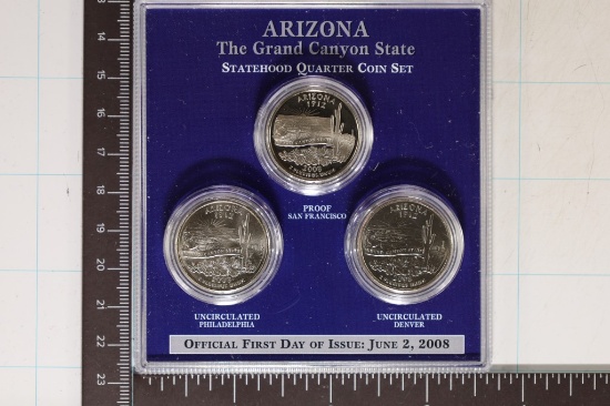 2008-P/D/S ARIZONA STATE QUARTER SET UNC & PF