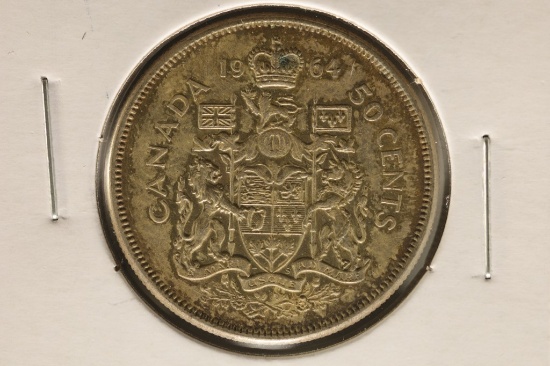 1964 CANADA SILVER 50 CENT .3 OZ. ASW