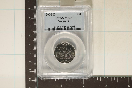 2000-D VIRGINIA QUARTER PCGS MS67