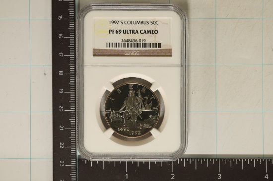 1992-S COLUMBUS US SILVER DOLLAR NGC PF69