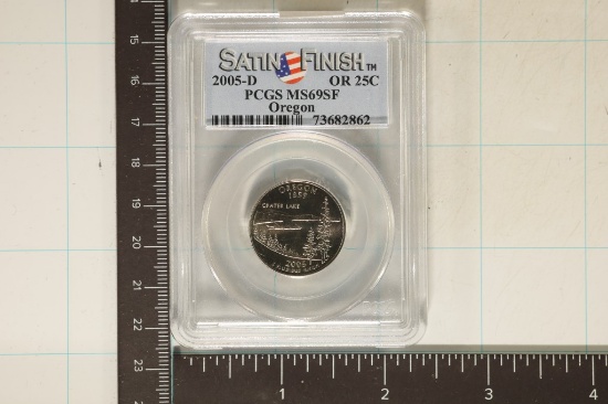 2005-D OREGON QUARTER PCGS MS69FS SATIN FINISH