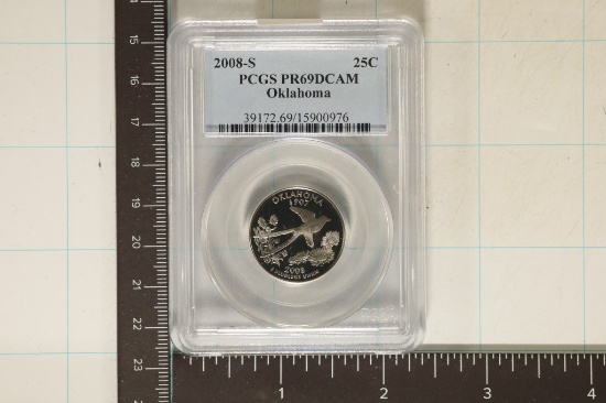 2008-S OKLAHOMA QUARTER PCGS PR69 DCAM