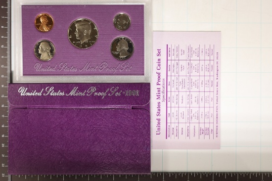 1991 US PROOF SET (WITH BOX) WITH CERTIFICATE
