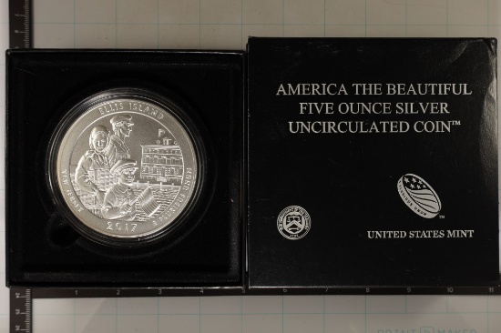 5 OZ. SILVER 2017-P AMERICA THE BEAUTIFUL ROUND