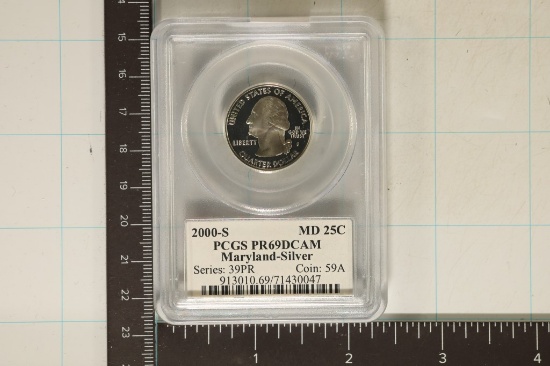 2000-S SILVER MARYLAND QUARTER PCGS PR69 DCAM
