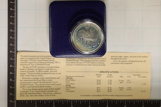 28.28 GRAMS PF STERLING SILVER BOTSWANA 1981