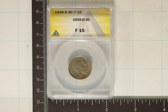 1935-D BUFFALO NICKEL ANACS F15
