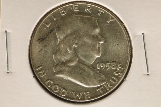 1958-D SILVER FRANKLIN HALF DOLLAR UNC