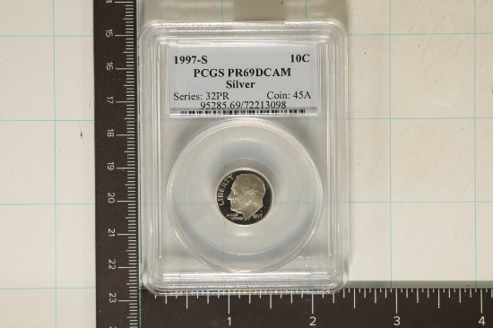 1997-S SILVER ROOSEVELT DIME PCGS PR69 DCAM