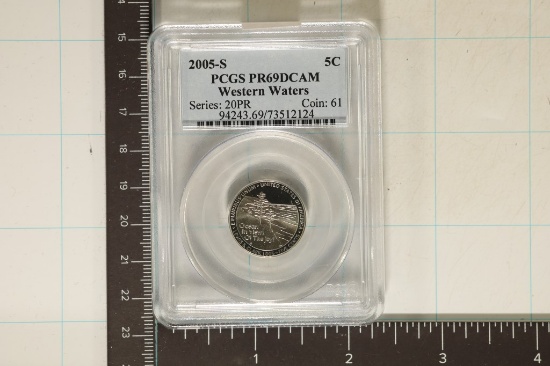 2005-S WESTERN WATERS NICKEL PCGS PR69 DCAM