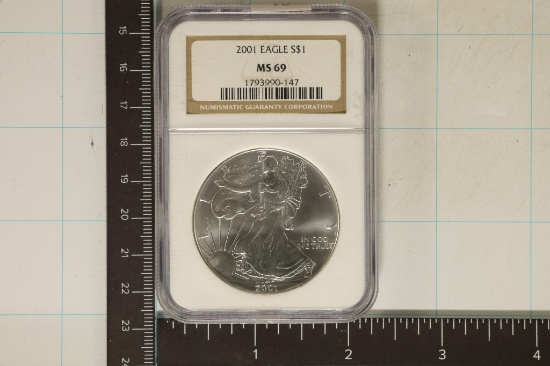 2001 AMERICAN SILVER EAGLE NGC MS69