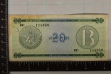 CUBA 20 PESO FEDERAL EXCHANGE CERTIFICATE