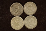 1941, 1942, 1944 & 1945 GREAT BRITAIN SILVER 6