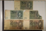 5-GERMAN BILLS: 3-10 REICHSMARKS (2-1924 & 1-1929)