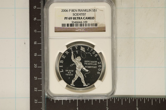 2006-P BENJAMIN FRANKLIN US SILVER DOLLAR NGC PF