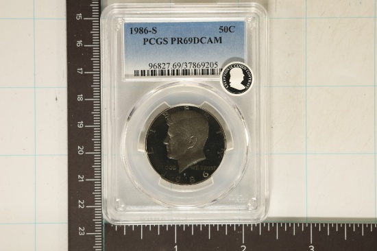 1986-S KENNEDY HALF DOLLAR PCGS PR69 DCAM
