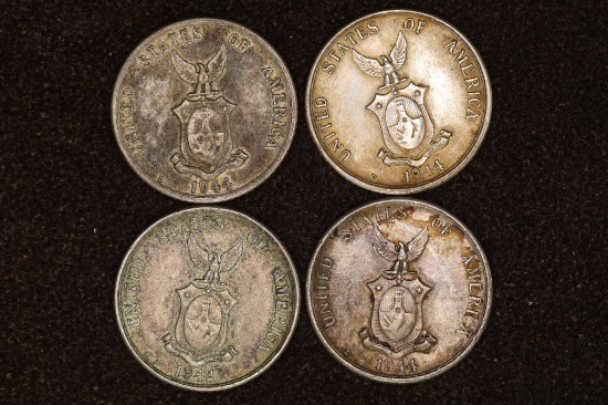 4-1944-D US/PHILIPPINES SILVER 20 CENTAVOS, .386
