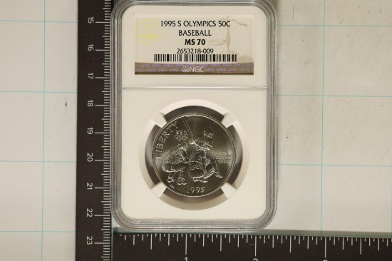 1995-S OLYMPIC BASEBALL HALF DOLLAR NGC MS70