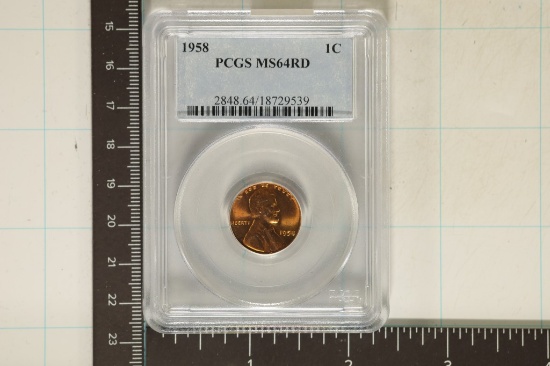 1958 LINCOLN WHEAT CENT PCGS MS64RD