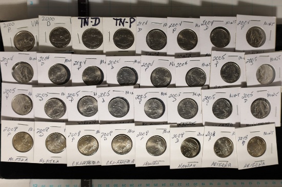 32 US UNC STATE QUARTERS 2000-2008