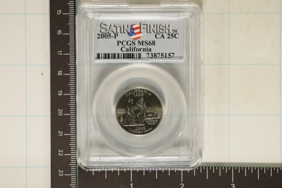 2005-P CALIFORNIA QUARTER PCGS MS68 SATIN FINISH