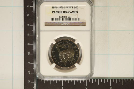 1991-95 WWII US HALF DOLLAR NGC PF69 ULTRA CAMEO