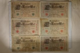 6-1910 GERMAN 1000 MARK BILLS