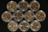 10-ASSORTED PRESIDENTIAL UNC DOLLARS