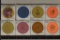 8-50 CENT PLASTIC CASINO CHIPS: SEE PICTURES
