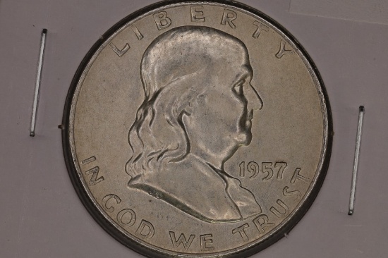 1957-D SILVER FRANKLIN HALF DOLLAR UNC